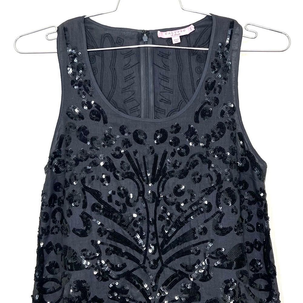 Calypso St. Barth Linen And Sequin Sleeveless Min… - image 8